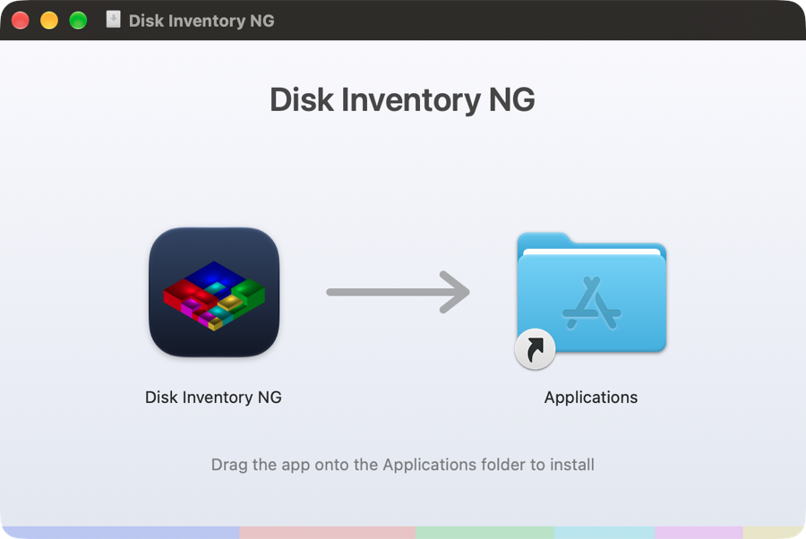The installer disk image: drag the app onto the Applications folder